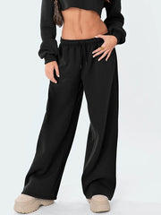 Black Classic Drawstring Loose Sweatpants