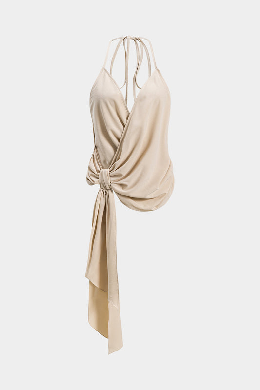 Chiffon Slip Knotted Asymmetrical Cami Top