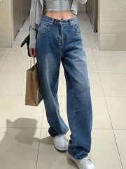 Vintage Washed High Waist Boyfriend Jeans