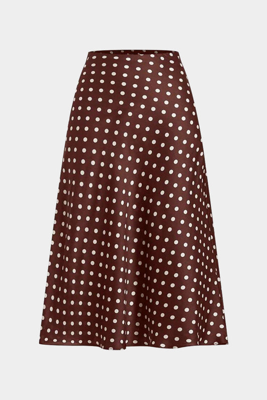 Plus Size Polka Dots Print Skirt