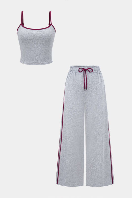 Contrast Cami Top And Trousers Set