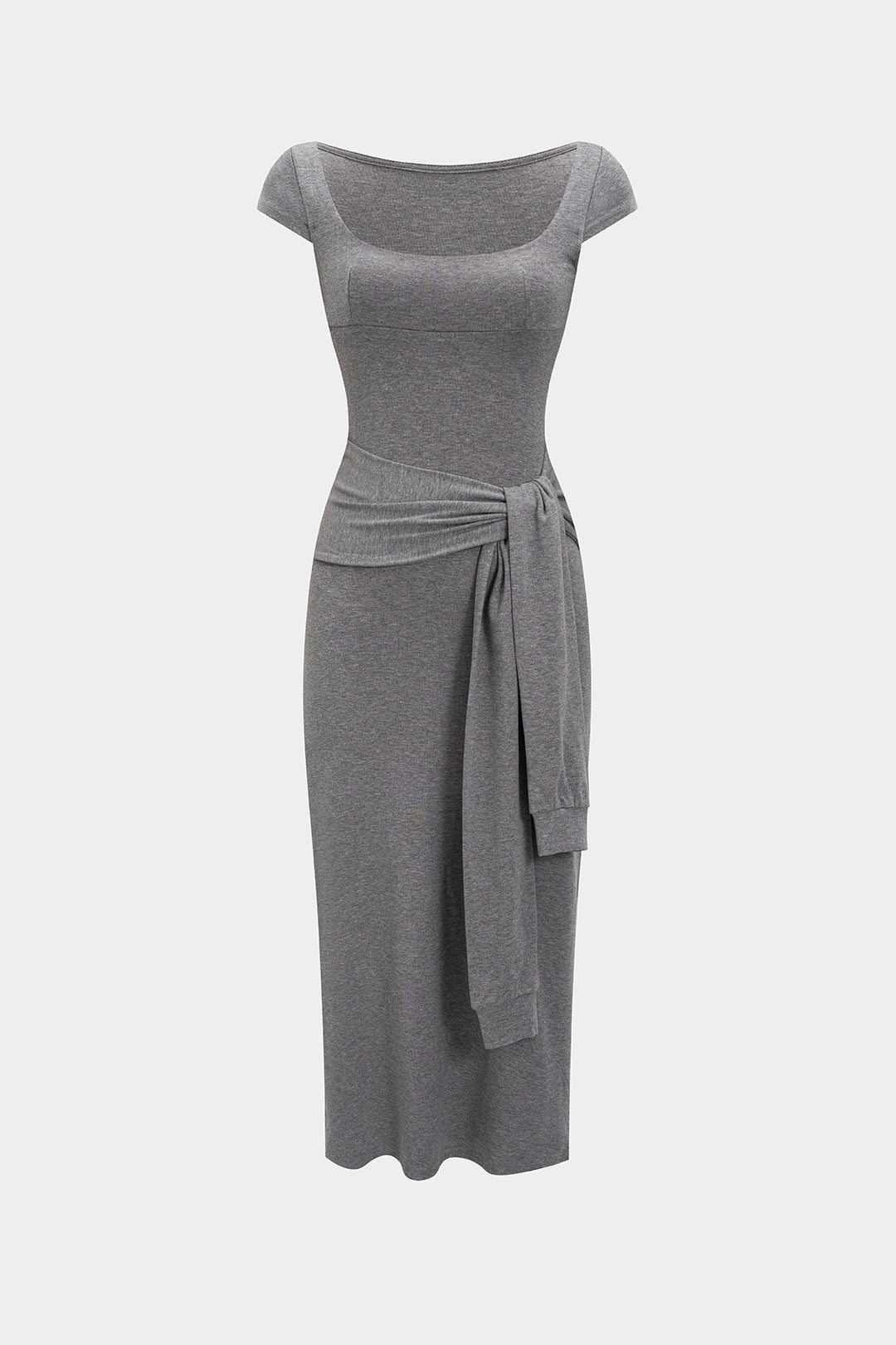 Solid Tie Midi Dress