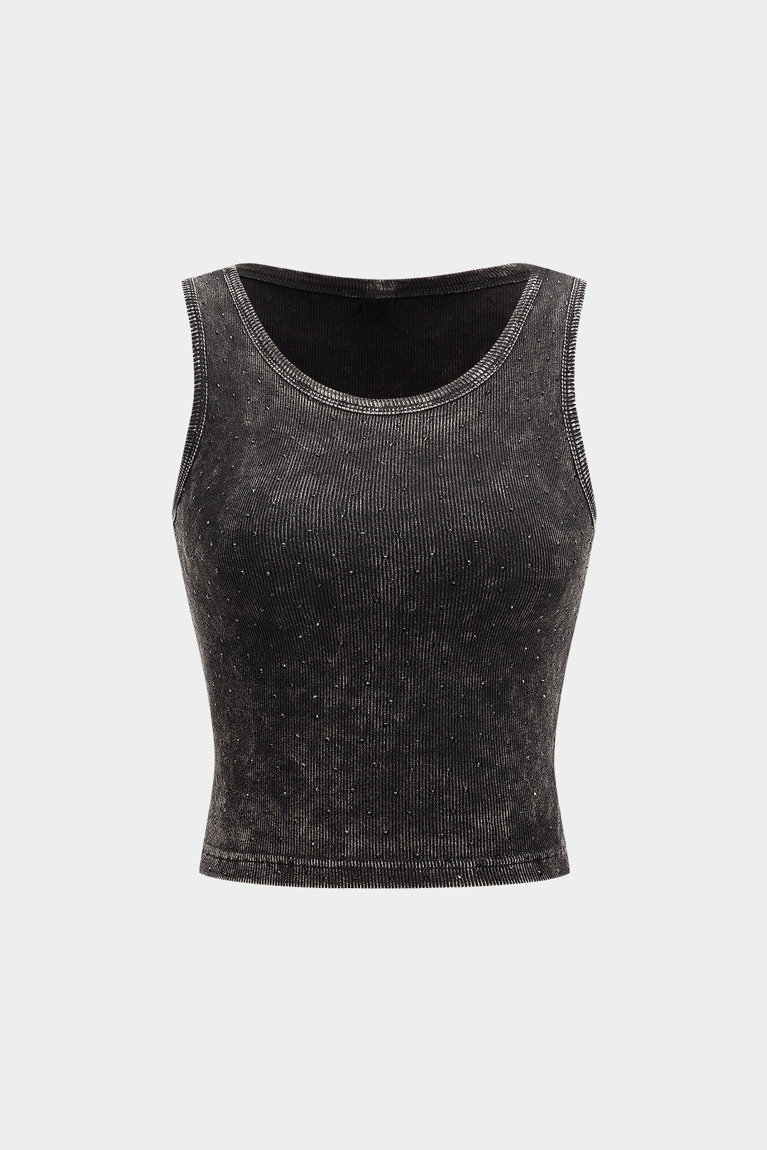 Rhinestone Ribbed Tank Top