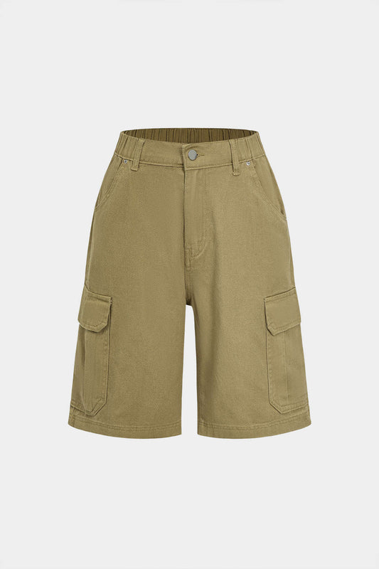 Denim Flap Pocket Shorts