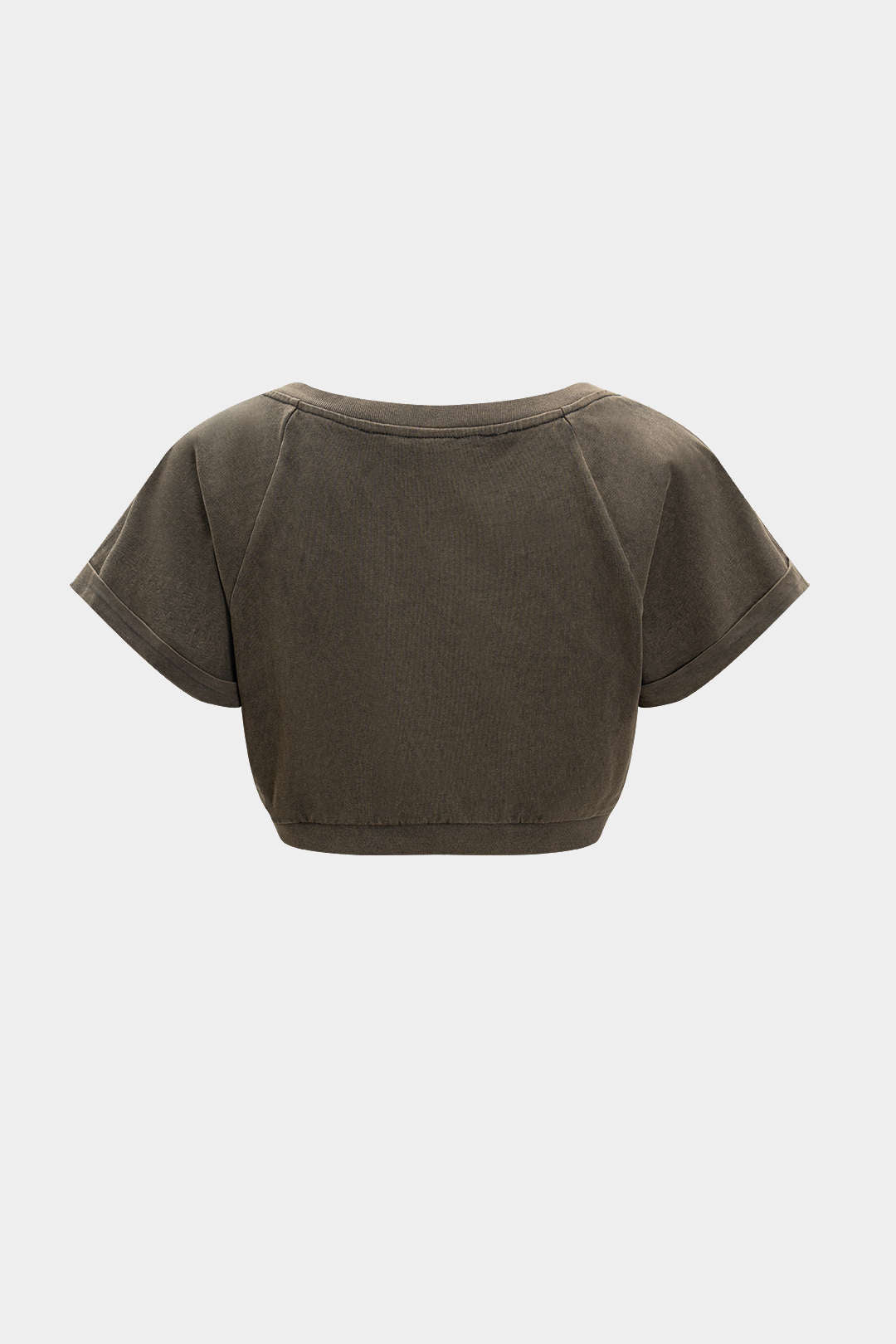 Solid Short Sleeve Crop T-Shirt