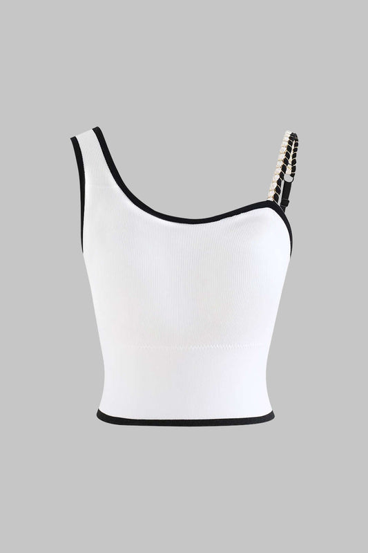 Contrast Asymmetrical Cami Top