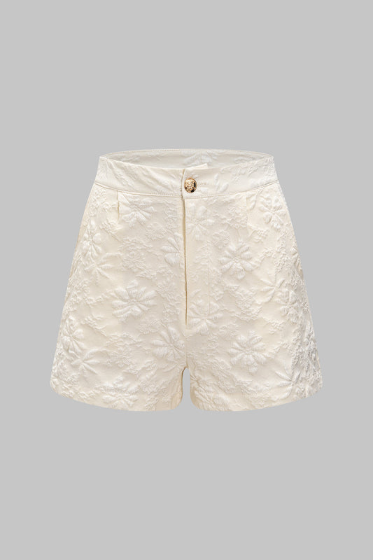 Jacquard High Waist Shorts
