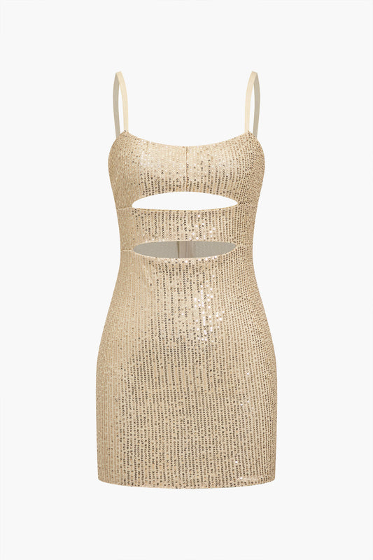 Slip Sequin Cut Out Mini Dress