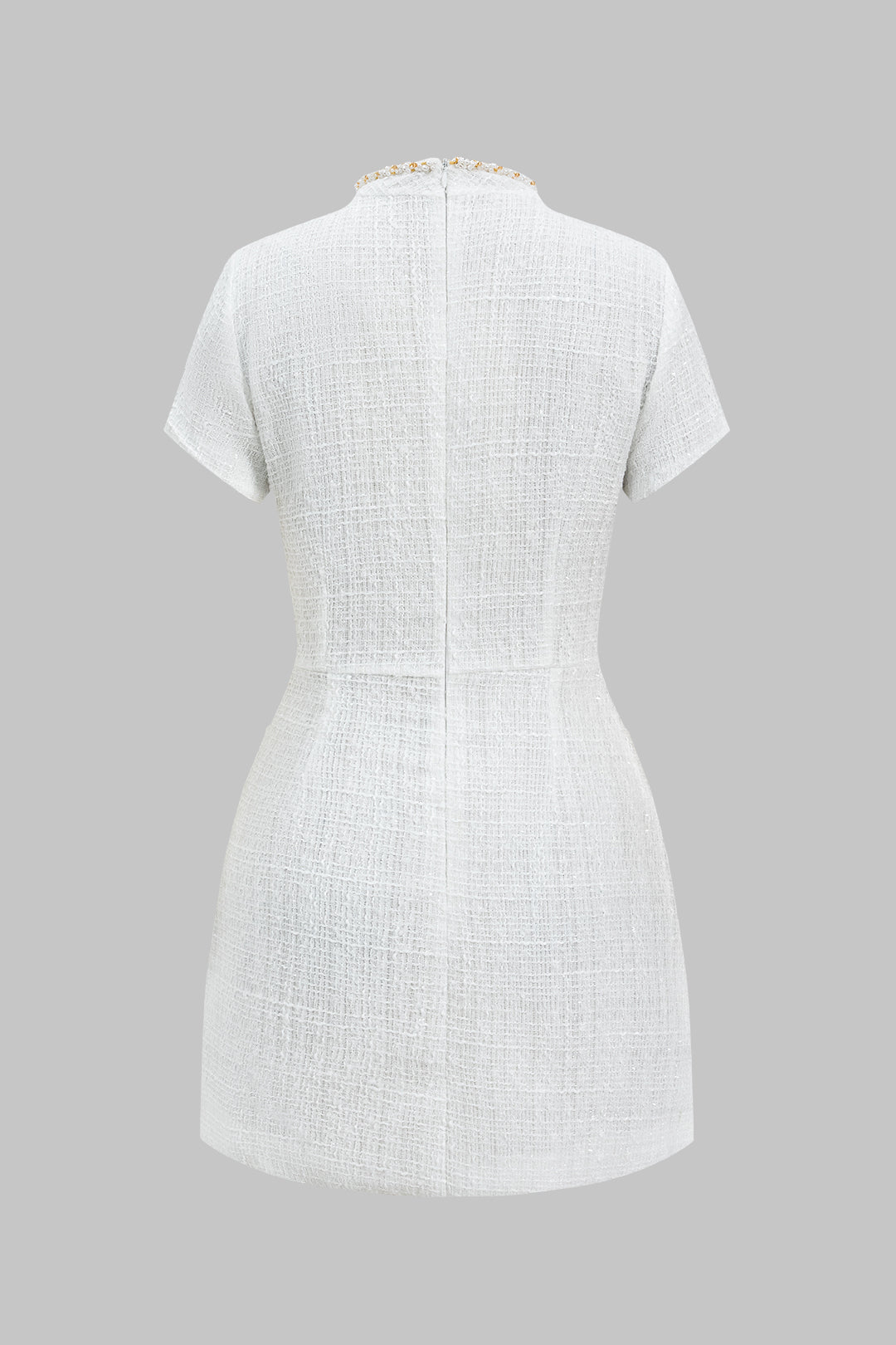 Beaded Short Sleeve Mini Dress