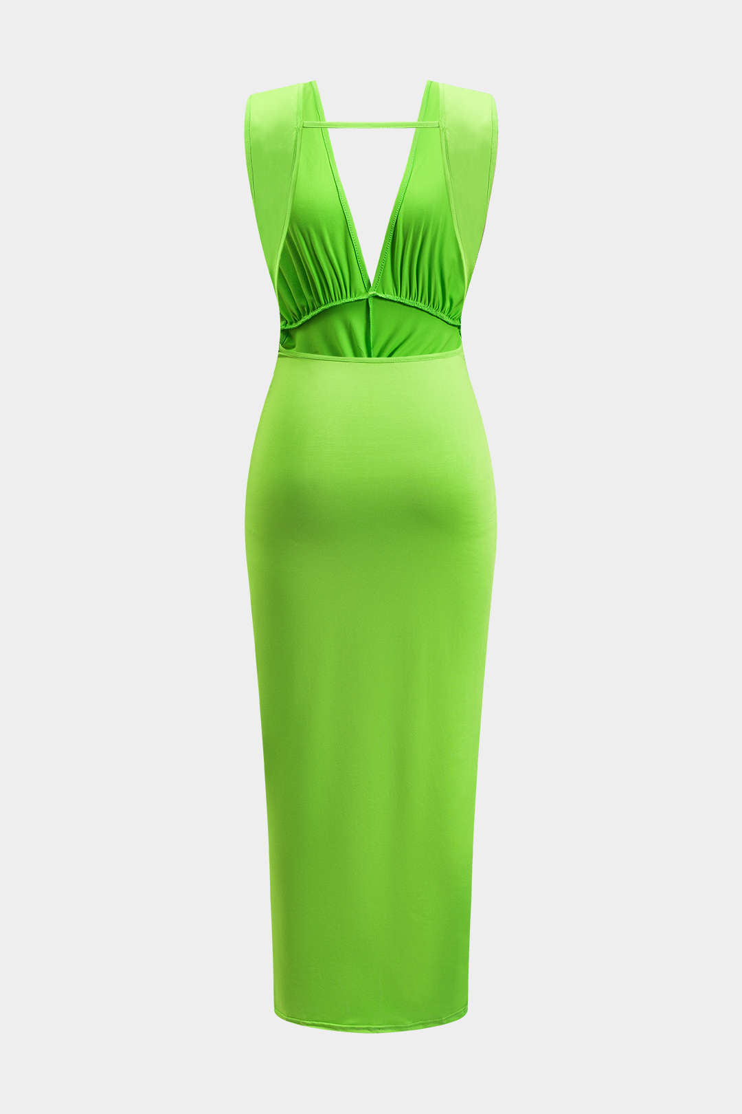 Ruched Twist Knot Backless Sleeveless Midi Dress