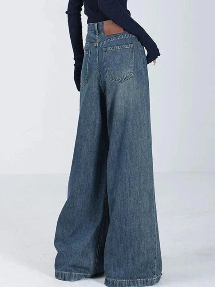 Blue Vintage Versatile High Rise Baggy Boyfriend Jeans