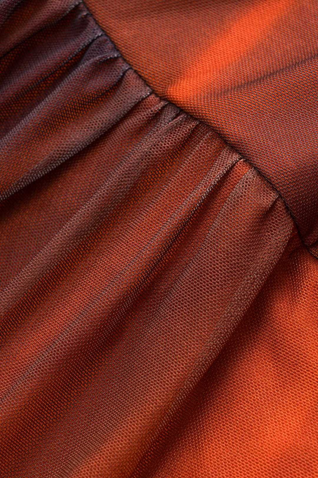 Plus Size Ombre Print Mesh Ruched Skirt