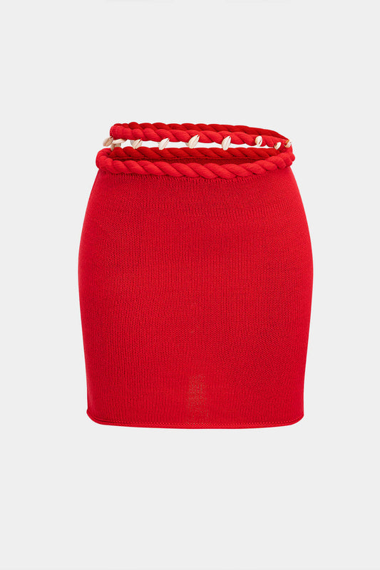 Knit Braided Decor Skirt