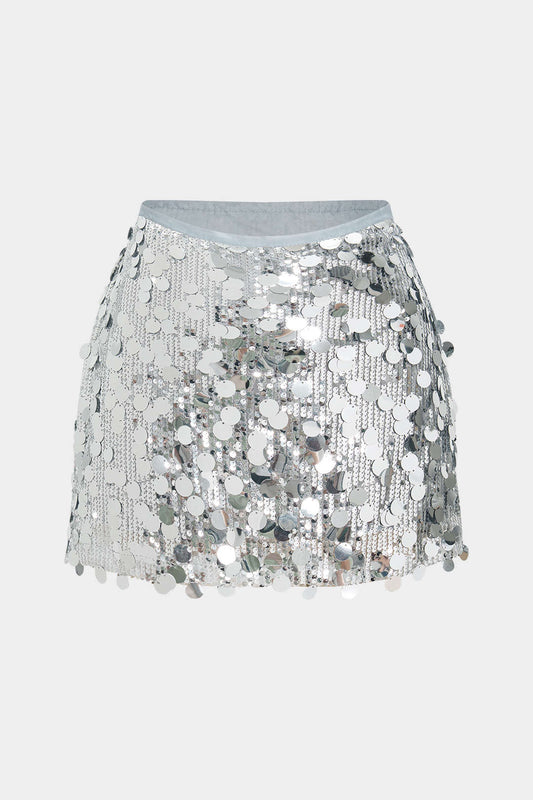 Sequin Mesh Mini Skirt