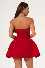 Martha - Strapless Fold Over Mini Dress