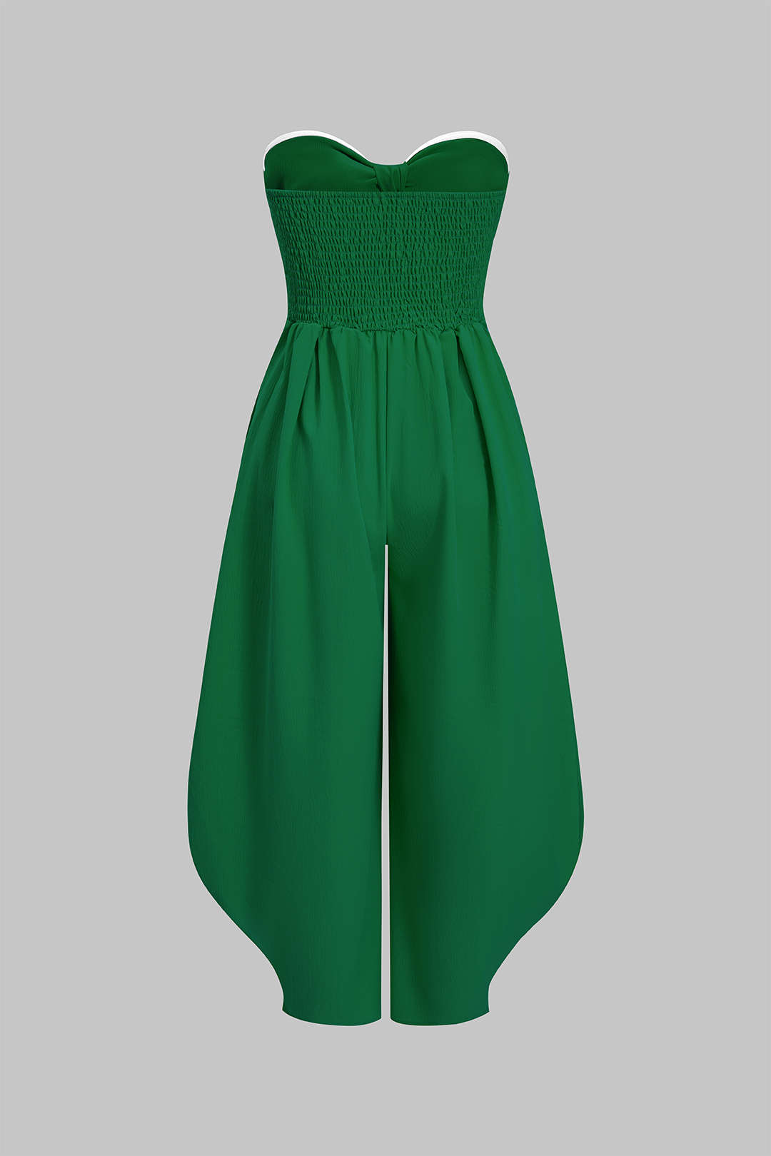Strapless Tie-Up Ruched Sleeveless Jumpsuit