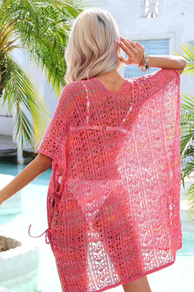 Side Slit Plunge Openwork Cover-Up