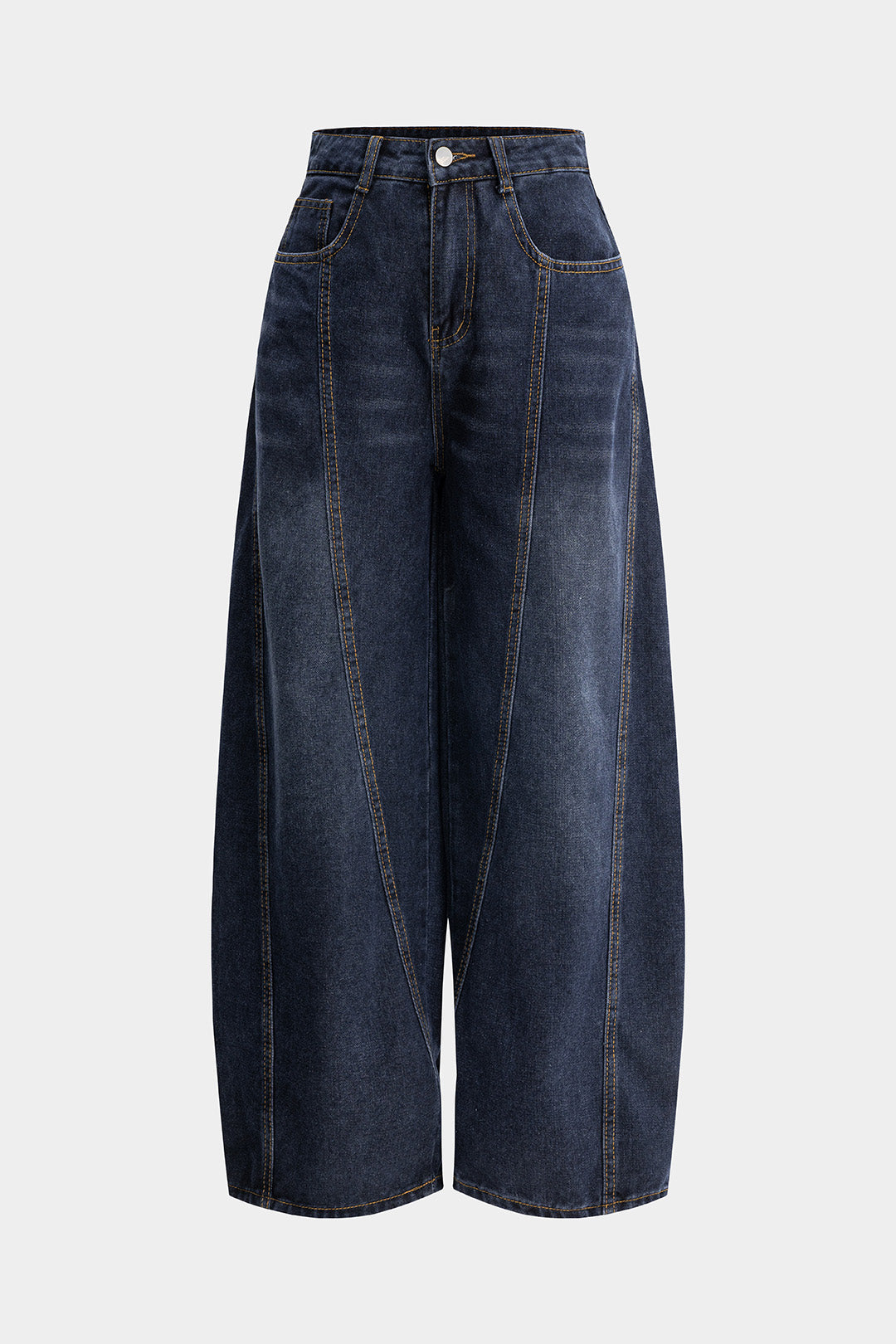 Denim Letter Print Wide Leg Jeans