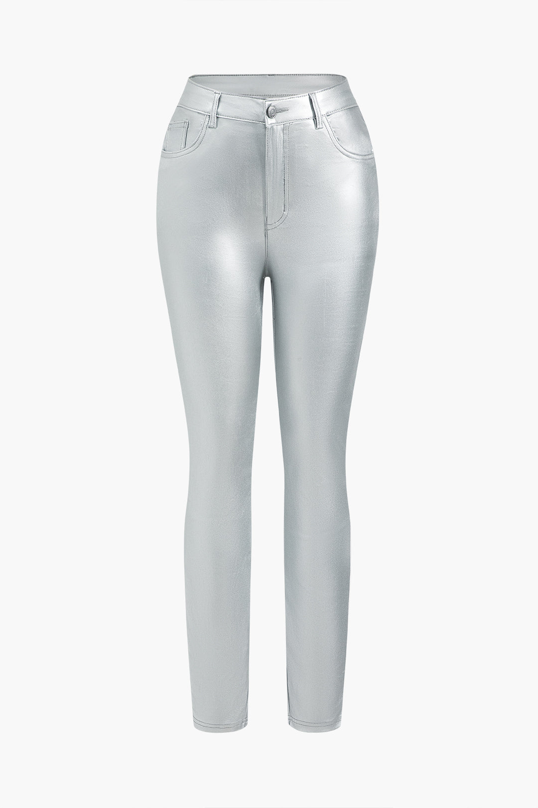 Basic Faux Leather Trousers
