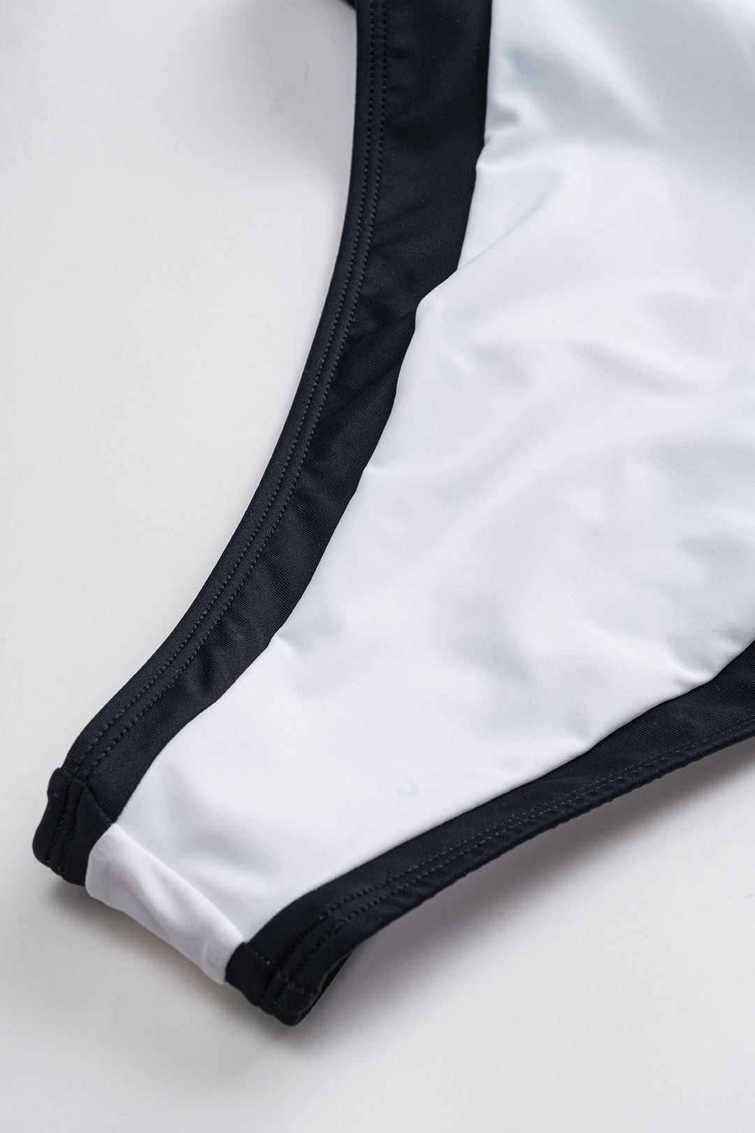 Contrast Ruched Slip One-Piece Swimsuit