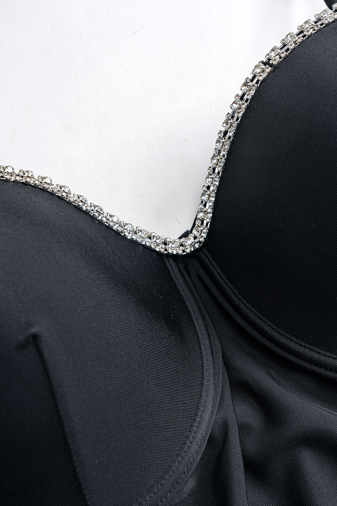 Plus Size Tummy Control Rhinestone Busiter Slip Swimsuit