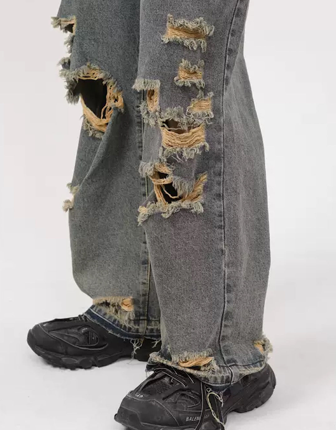 Dirty Punk High Damage Baggy Boyfriend Jeans