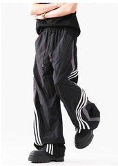 Monotone Retro Sport Strip Wide Natural Pants