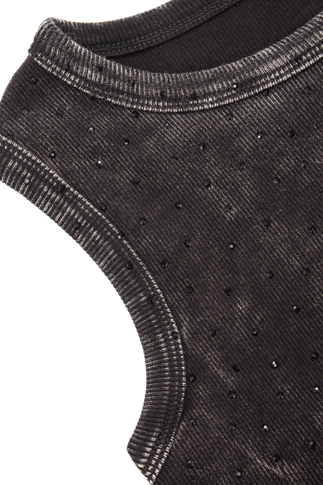 Rhinestone Ribbed Tank Top