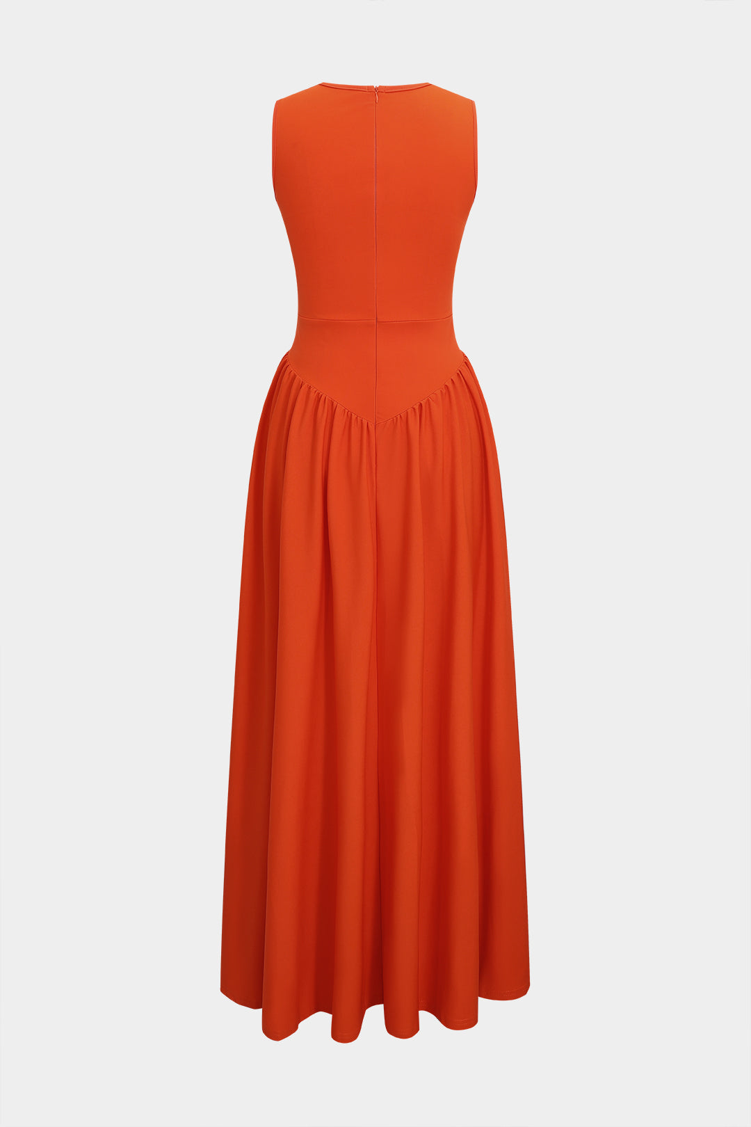 Round Neck Cut Out Sleeveless Maxi Dress