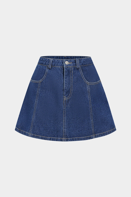 Denim High Waist Skirt