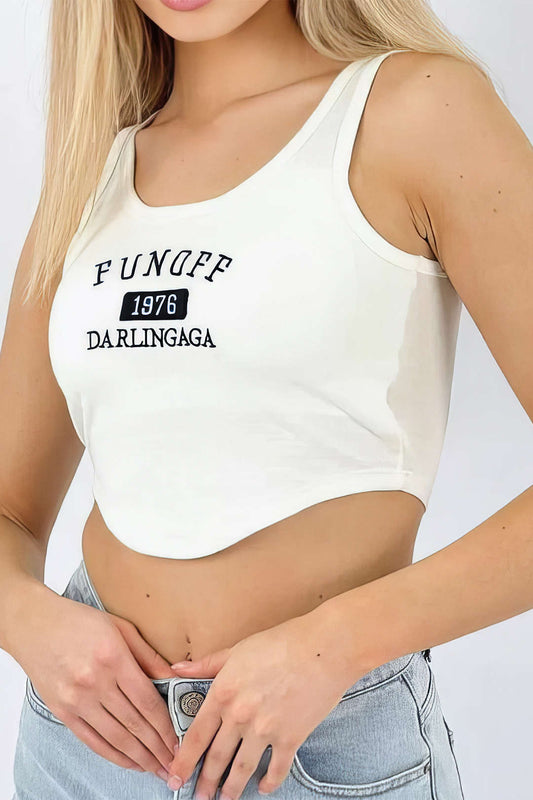 Letter Embroidery Tank Top