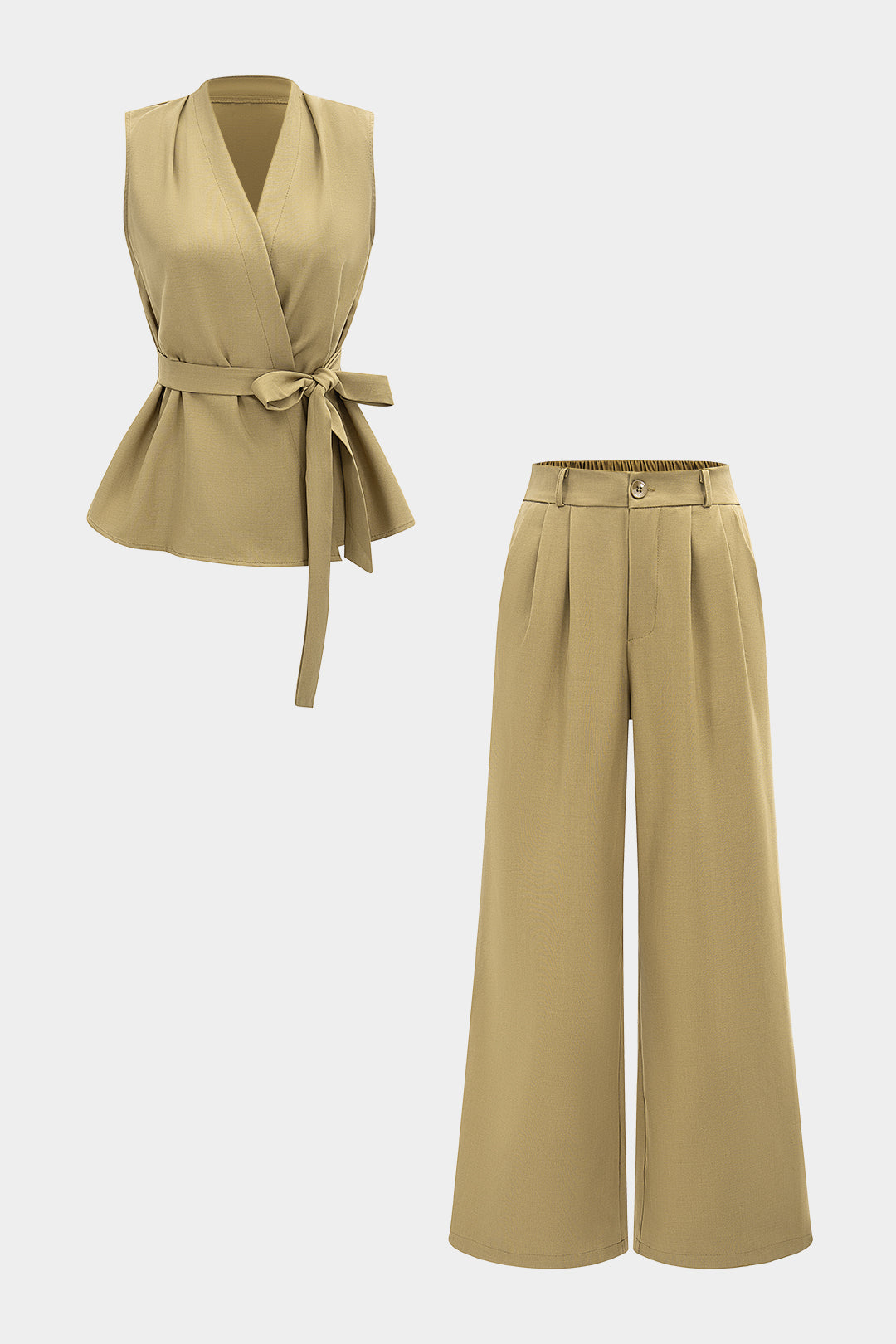 Belted Vest And Trousers Set