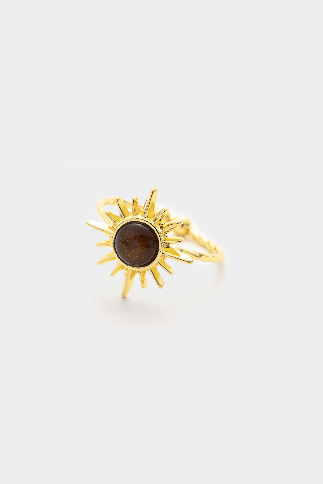 Stone Decor Metal Open Ring