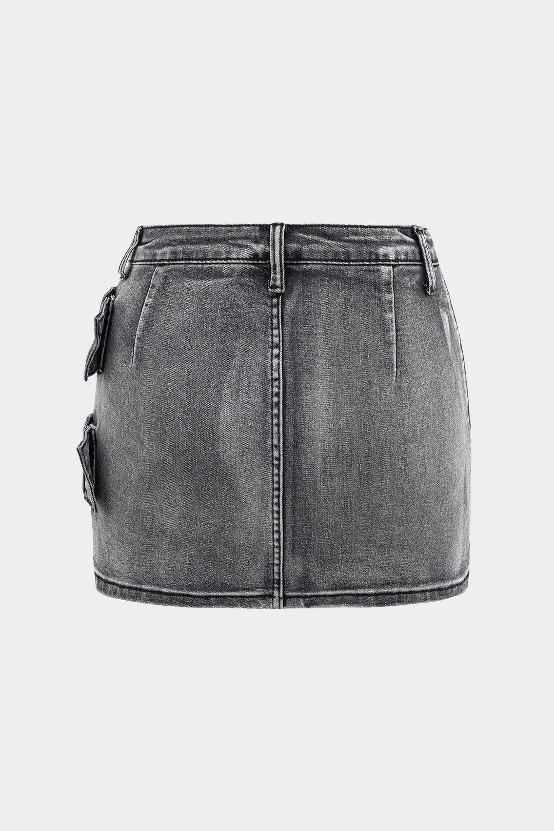 Denim Metallic Decor Skirt