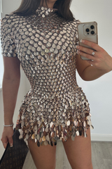 Sophie - Mini Metallic Party Dress