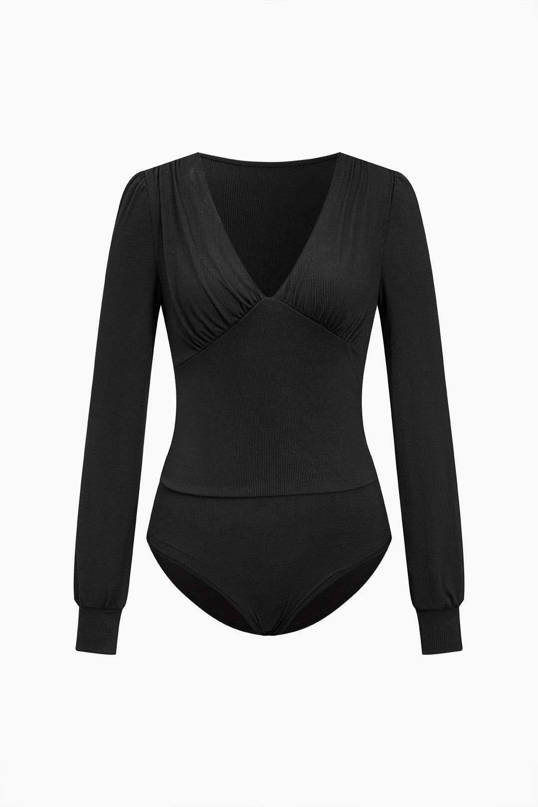 Ruched V-neck Bodysuit