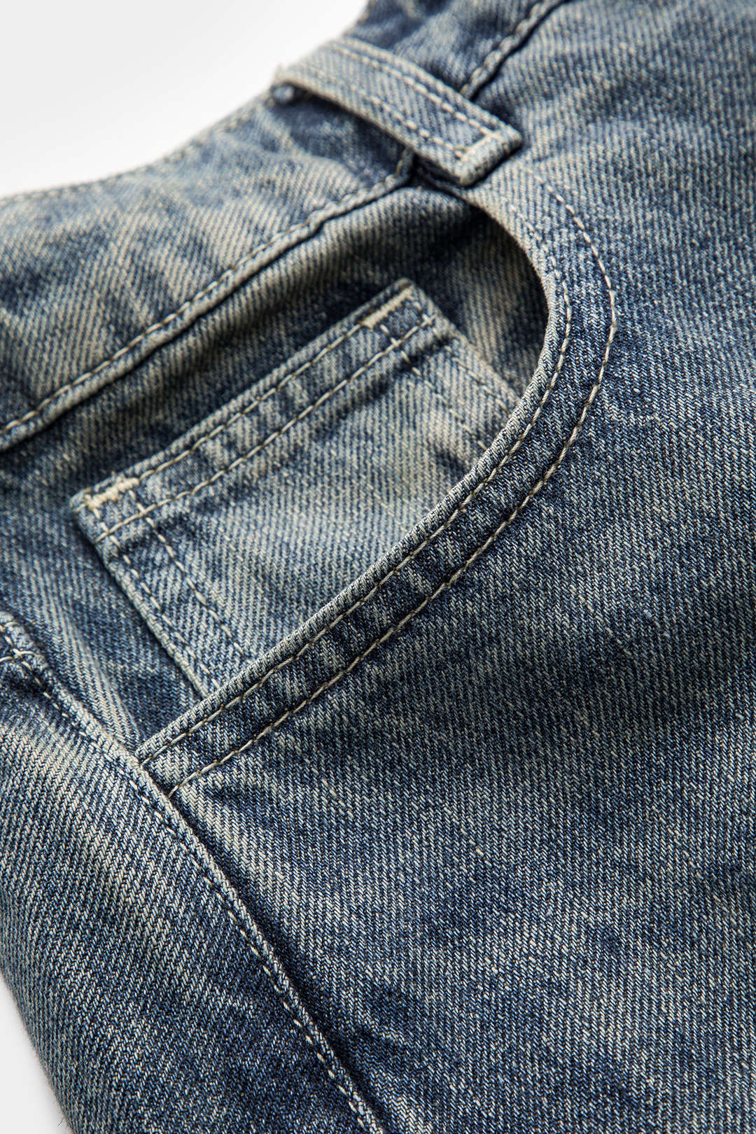 Denim High Waist Button Pocket Skirt