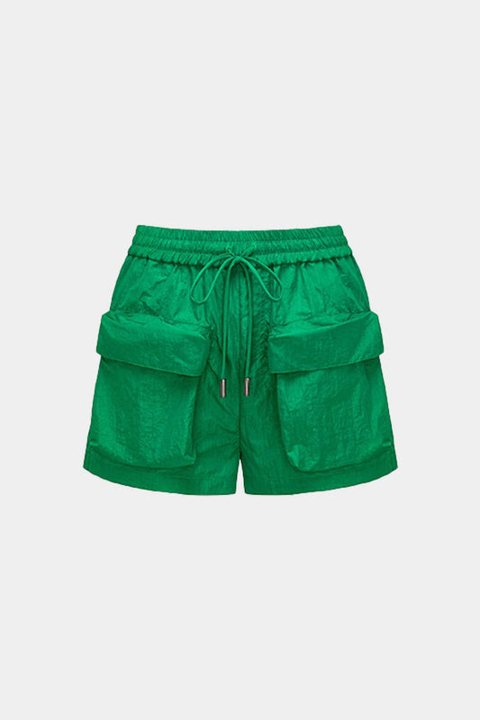 Solid Flap Pocket Shorts