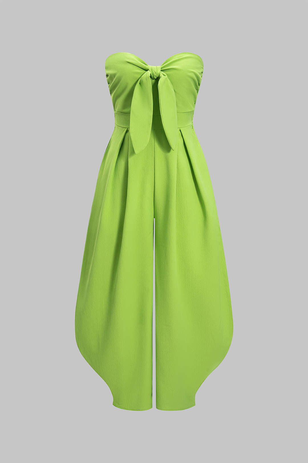 Strapless Tie-Up Ruched Sleeveless Jumpsuit