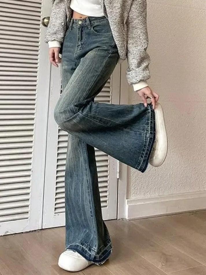 Blue Vintage High Rise Flare Jeans