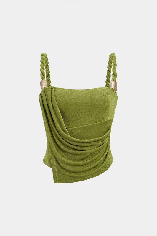 Ruched Twist Knot Slip Cami Top