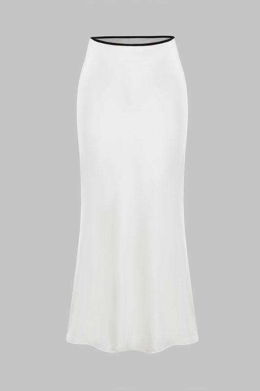 Satin Contrast Binding Skirt