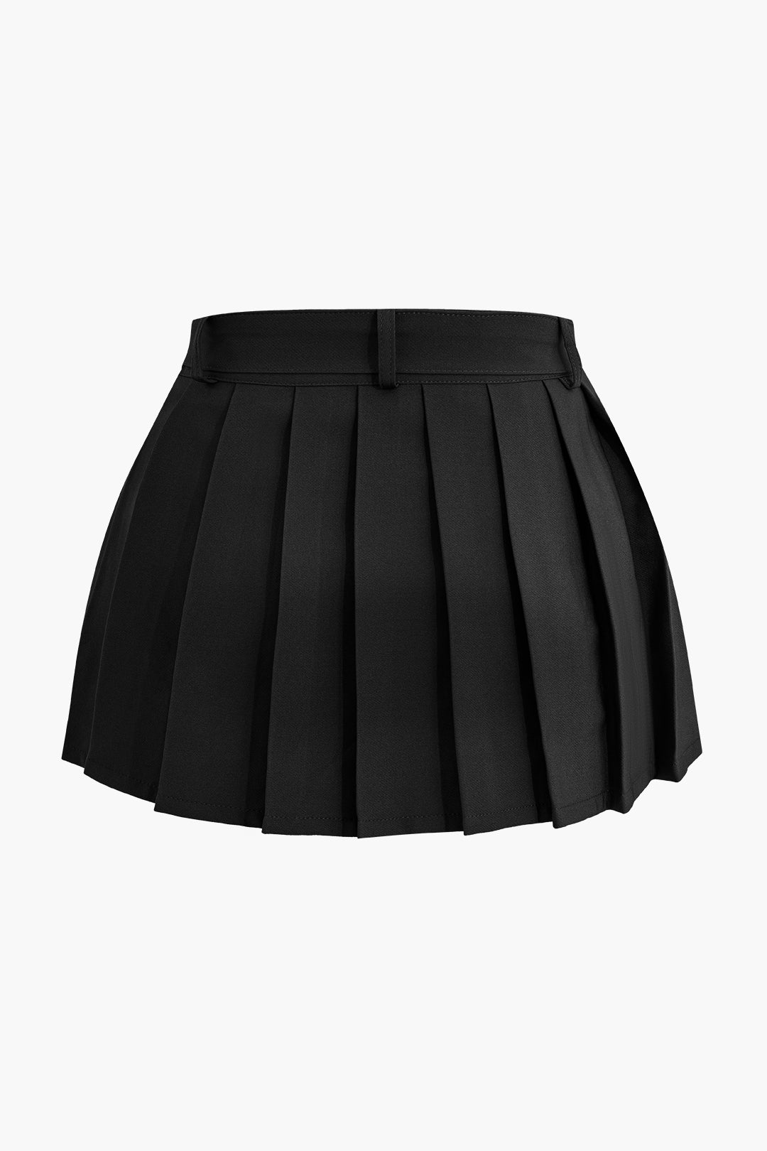 Solid Color Y2K Buckle Layer Pleated Mini Skirt