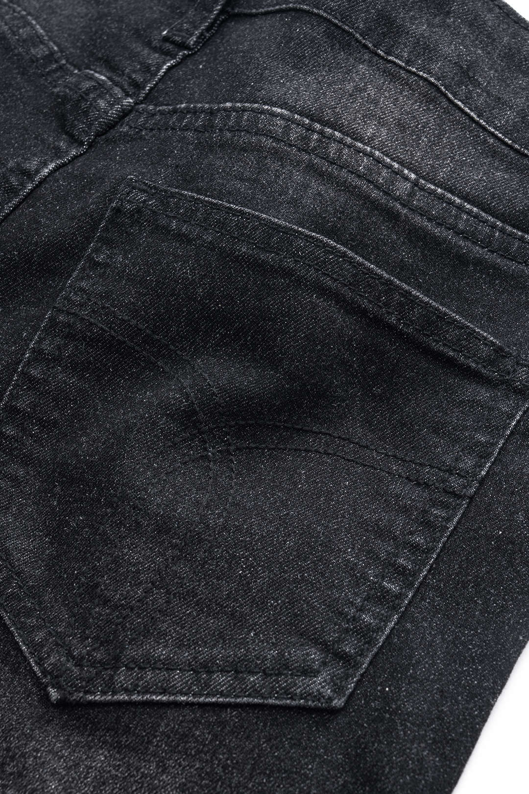 Ripped Cut Out Button Pocket Wide Leg Jeans