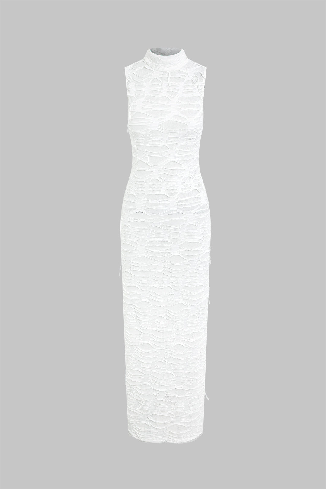Ripped Sleeveless Maxi Dress