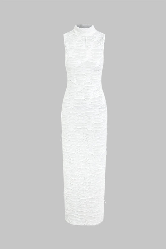 Ripped Sleeveless Maxi Dress
