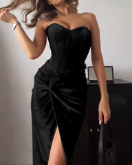 Aria - Sexy Strapless Split Party Dress