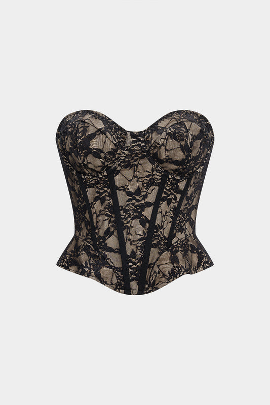 Lace Backless Corset Strapless Tube Top