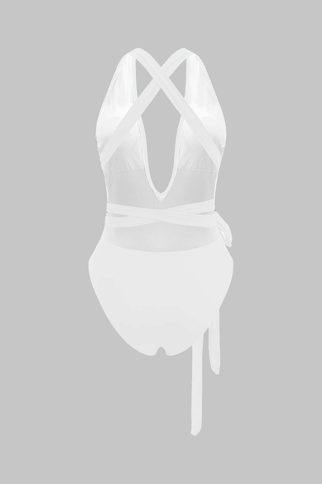Tie Knot Crossed Backless One-Piece Swimsuit