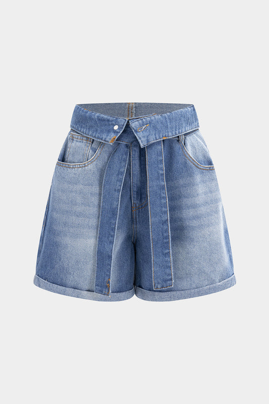 Denim Belted Shorts